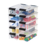 10 Pack Plastic Storage Container Bin, Clear