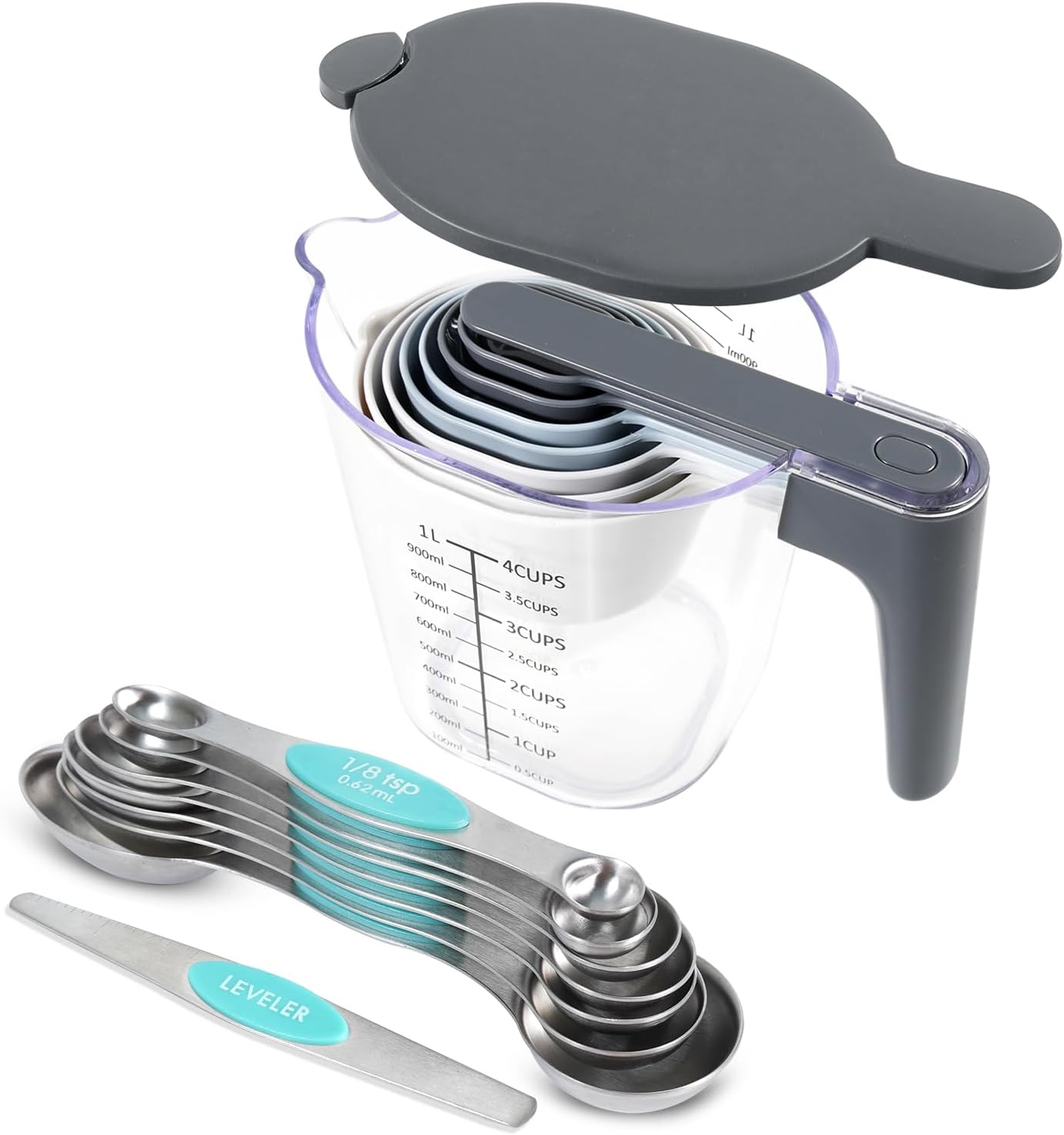61gkkxaXIxL._AC_SL1500_.jpg 18 Pieces Measuring Cups and Spoons set - Image 1