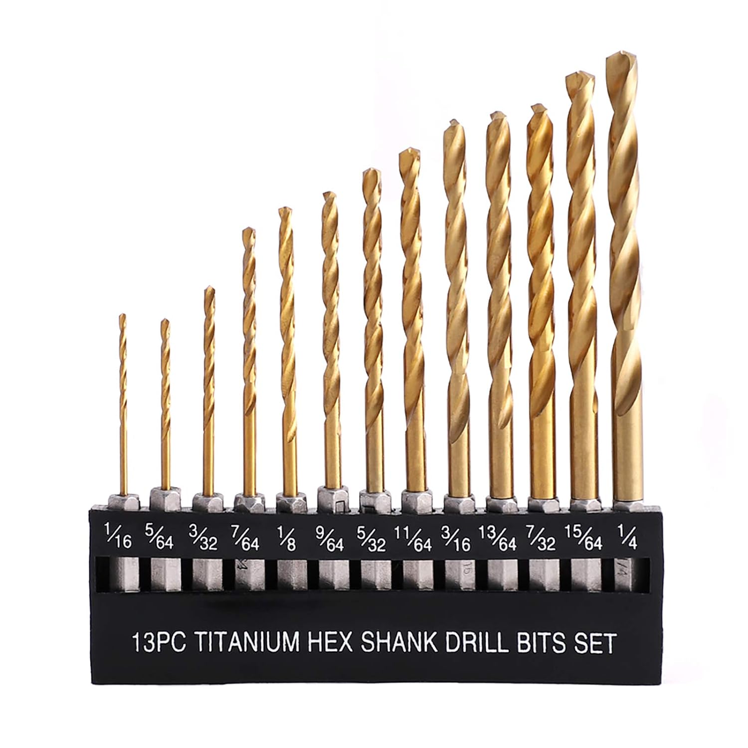71RlRyKtZLL._SL1500_.jpg COMOWARE Titanium Twist Drill Bit Set - Image 1